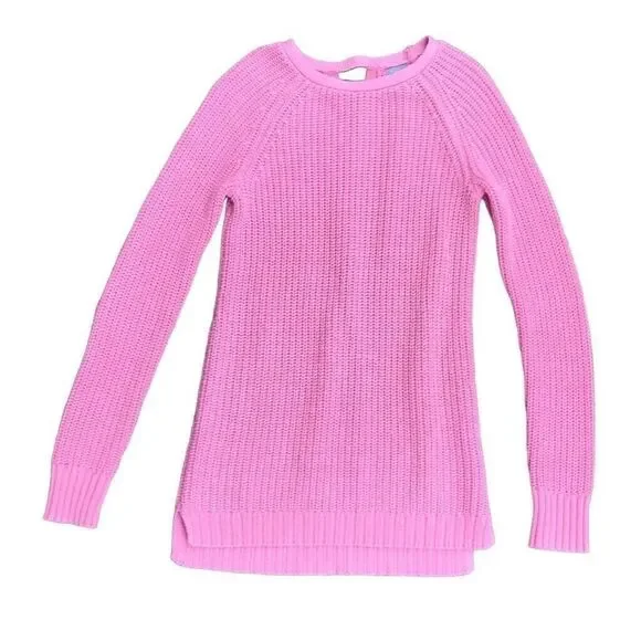 Tahari Girls Size Large Knit Sweater Sparkles Crisscross Back Pink Long Sleeve - Picture 1 of 6